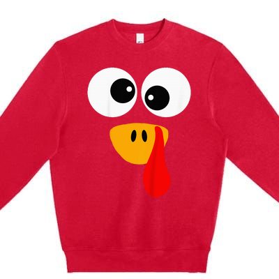 Little Turkey Silly Face Thanksgiving Baby Boy Premium Crewneck Sweatshirt