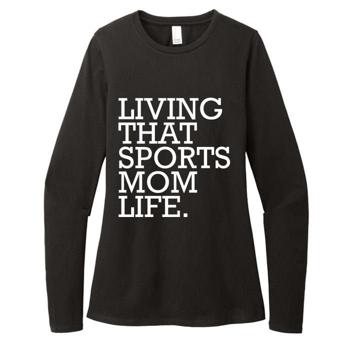 Living That Sports Mom Life Sports Mama Funny Mothers Day Womens CVC Long Sleeve Shirt