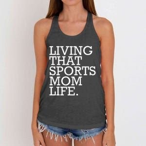 Living That Sports Mom Life Sports Mama Funny Mothers Day Women's Knotted Racerback Tank