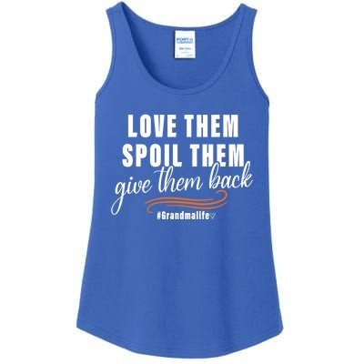 Love Them Spoil Them Give Them Back Grandma Life Cute Gift Ladies Essential Tank