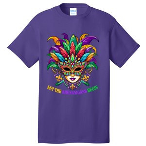 Let The Shenanigans Begin Jester Mask Beads Tall T-Shirt