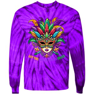 Let The Shenanigans Begin Jester Mask Beads Tie-Dye Long Sleeve Shirt