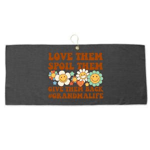 Love Them Spoil Them Give Them Back Grandmalife Grandmother Cute Gift Large Microfiber Waffle Golf Towel