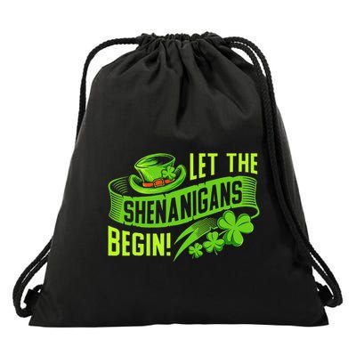 Let the Shenanigans begin! Saint Shenanigan Clover Irishman Drawstring Bag