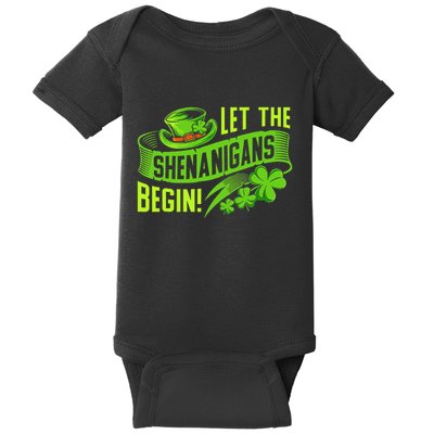 Let the Shenanigans begin! Saint Shenanigan Clover Irishman Baby Bodysuit