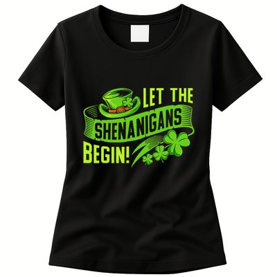 Let the Shenanigans begin! Saint Shenanigan Clover Irishman Womens T-Shirt