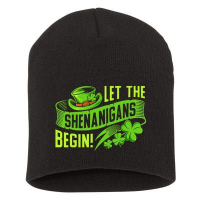 Let the Shenanigans begin! Saint Shenanigan Clover Irishman Short Acrylic Beanie
