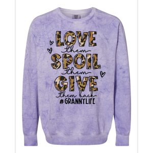 Love Them Spoil Them Give Them Back Granny Life Christmas Gift Colorblast Crewneck Sweatshirt