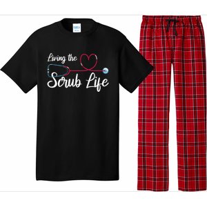 Living The Scrub Life Stethoscope Nursing Nursery Nurse Funny Gift Pajama Set