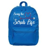 Living The Scrub Life Stethoscope Nursing Nursery Nurse Funny Gift 16 in Basic Backpack