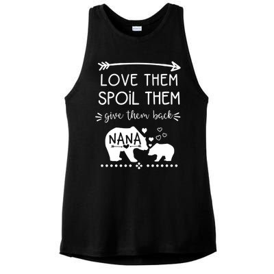 Love Them Spoil Them Give Them Back Nana Bear With Bear Cub Gift Ladies PosiCharge Tri-Blend Wicking Tank