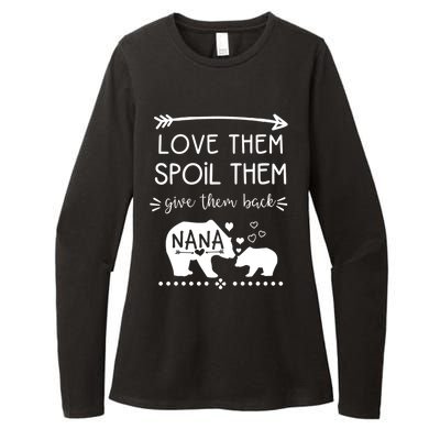 Love Them Spoil Them Give Them Back Nana Bear With Bear Cub Gift Womens CVC Long Sleeve Shirt