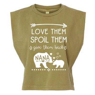 Love Them Spoil Them Give Them Back Nana Bear With Bear Cub Gift Garment-Dyed Women's Muscle Tee