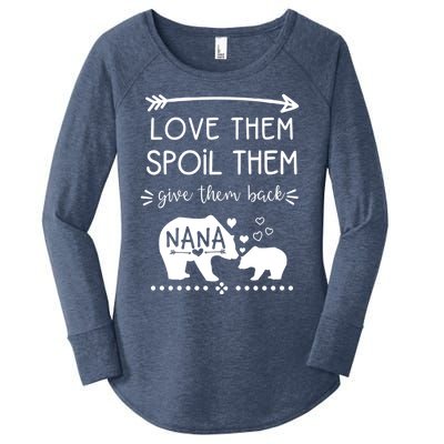 Love Them Spoil Them Give Them Back Nana Bear With Bear Cub Gift Women's Perfect Tri Tunic Long Sleeve Shirt