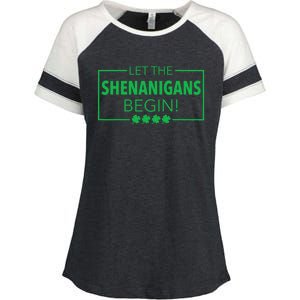 Let The Shenanigans Begin Funny St. Patricks Day Enza Ladies Jersey Colorblock Tee