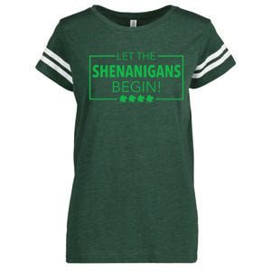 Let The Shenanigans Begin Funny St. Patricks Day Enza Ladies Jersey Football T-Shirt