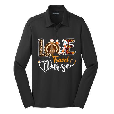 Love Turkey Stethoscope Travel Nurse Leopard Thanksgiving Gift Silk Touch Performance Long Sleeve Polo