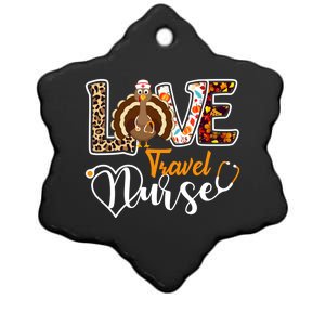 Love Turkey Stethoscope Travel Nurse Leopard Thanksgiving Gift Ceramic Star Ornament