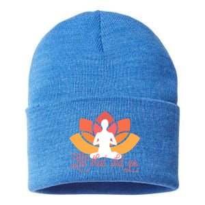 Let That Shit Go Funny Yoga Meditation Mindful Af Meme Cute Gift Sustainable Knit Beanie