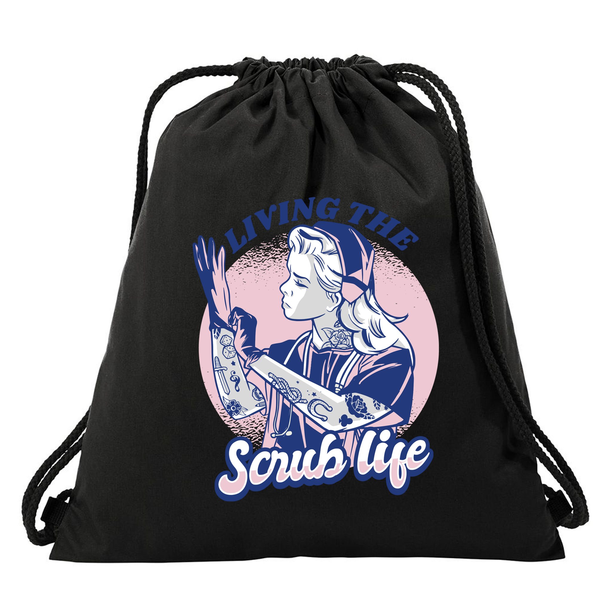 Living The Scrub Life Drawstring Bag