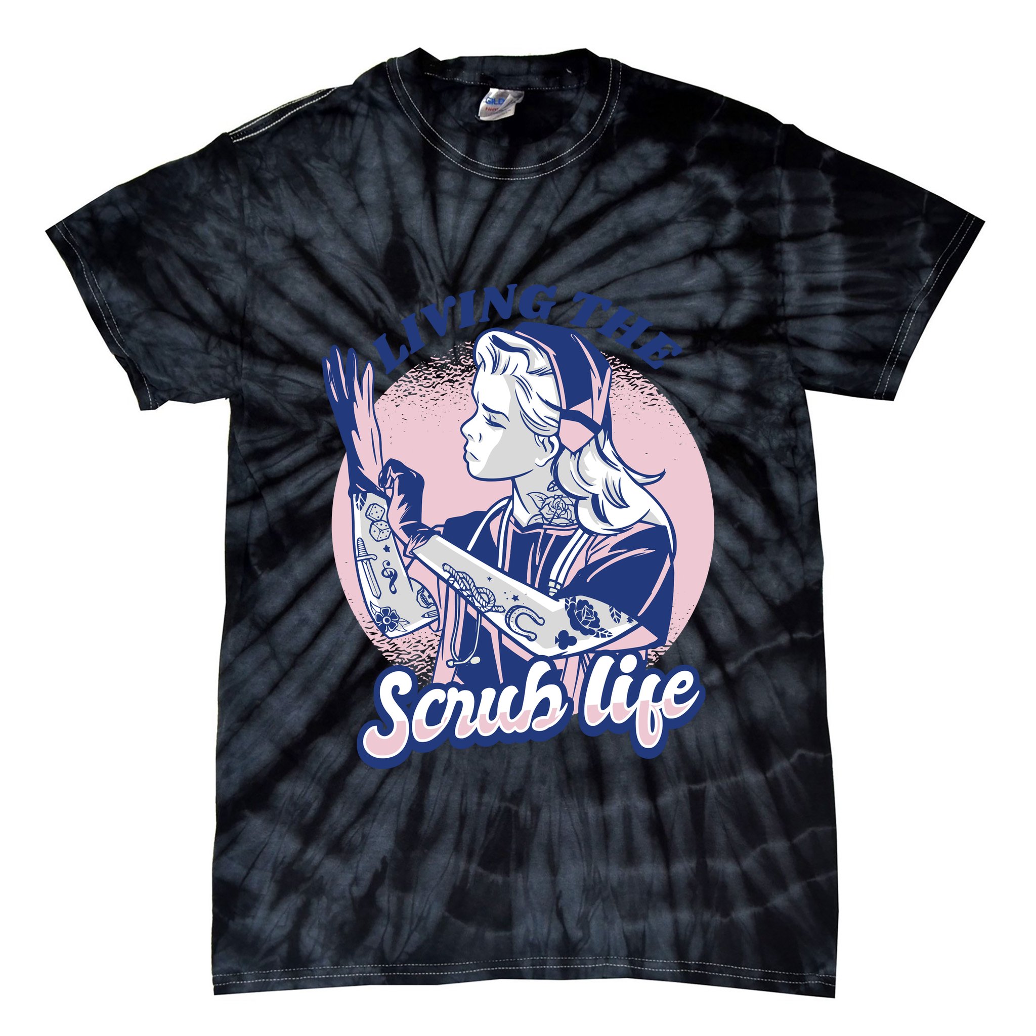 Living The Scrub Life Tie-Dye T-Shirt