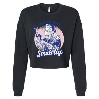 Living The Scrub Life Cropped Pullover Crew