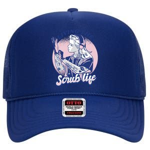 Living The Scrub Life High Crown Mesh Back Trucker Hat