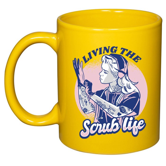 Living The Scrub Life 11oz C Handle Ceramic Mug