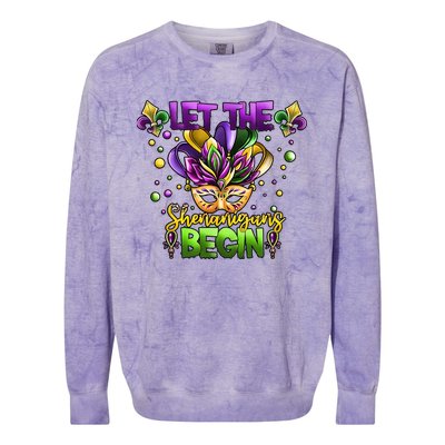 Let The Shenanigans Begin Mardi Gras Party Carnival Colorblast Crewneck Sweatshirt