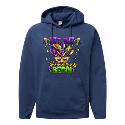 Let The Shenanigans Begin Mardi Gras Party Carnival Performance Fleece Hoodie