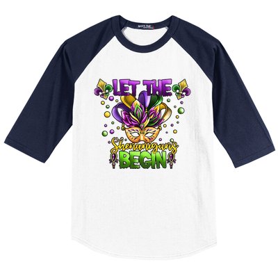 Let The Shenanigans Begin Mardi Gras Party Carnival Baseball Sleeve Shirt