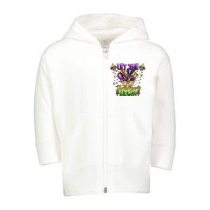 Let The Shenanigans Begin Mardi Gras Party Carnival Toddler Zip Fleece Hoodie