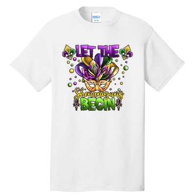 Let The Shenanigans Begin Mardi Gras Party Carnival Tall T-Shirt