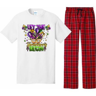 Let The Shenanigans Begin Mardi Gras Party Carnival Pajama Set