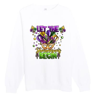 Let The Shenanigans Begin Mardi Gras Party Carnival Premium Crewneck Sweatshirt