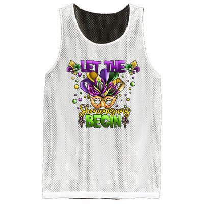 Let The Shenanigans Begin Mardi Gras Party Carnival Mesh Reversible Basketball Jersey Tank