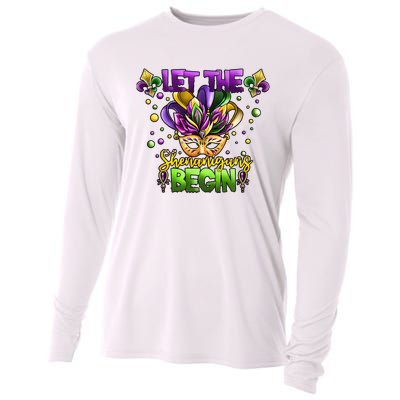 Let The Shenanigans Begin Mardi Gras Party Carnival Cooling Performance Long Sleeve Crew