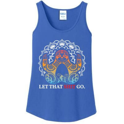 Let That Shit Go Sloth Meditation Workout Yoga Lover Gift Ladies Essential Tank