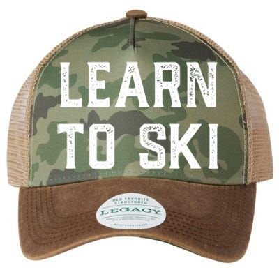 Learn To Ski Great Gift Motivation And Goals Unisex Gift Legacy Tie Dye Trucker Hat