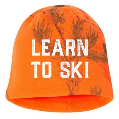 Learn To Ski Great Gift Motivation And Goals Unisex Gift Kati - Camo Knit Beanie