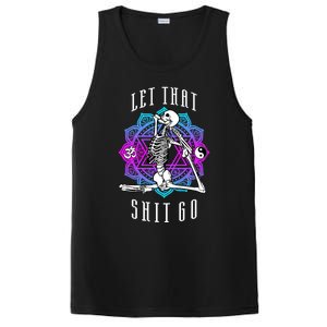 Let That Shit Go Yoga Mermaid Pose Skeleton Anahata Symbol Gift PosiCharge Competitor Tank