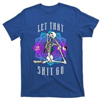 Let That Shit Go Yoga Mermaid Pose Skeleton Anahata Symbol Gift T-Shirt