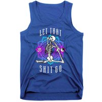 Let That Shit Go Yoga Mermaid Pose Skeleton Anahata Symbol Gift Tank Top