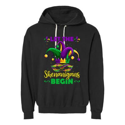 Let The Shenanigans Begin Mardi Gras Garment-Dyed Fleece Hoodie