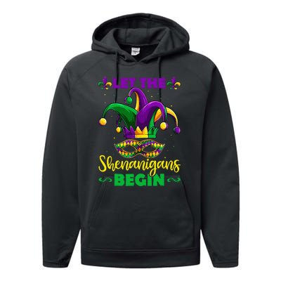 Let The Shenanigans Begin Mardi Gras Performance Fleece Hoodie