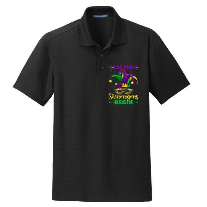 Let The Shenanigans Begin Mardi Gras Dry Zone Grid Polo