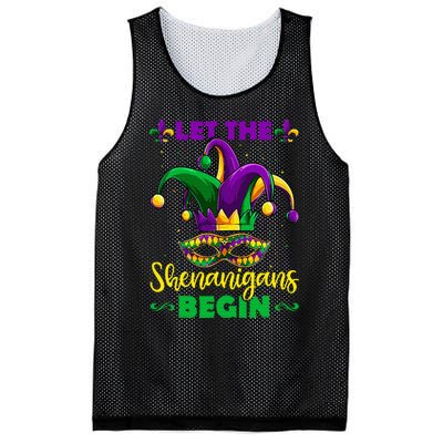 Let The Shenanigans Begin Mardi Gras Mesh Reversible Basketball Jersey Tank