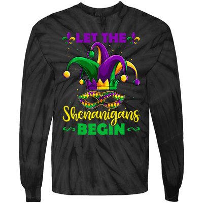 Let The Shenanigans Begin Mardi Gras Tie-Dye Long Sleeve Shirt