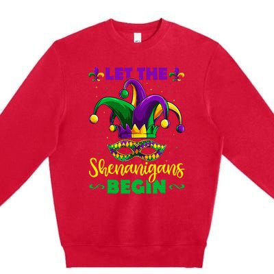 Let The Shenanigans Begin Mardi Gras Premium Crewneck Sweatshirt