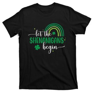 Let The Shenanigans Begin St Patricks Day Lucky Shamrock T-Shirt